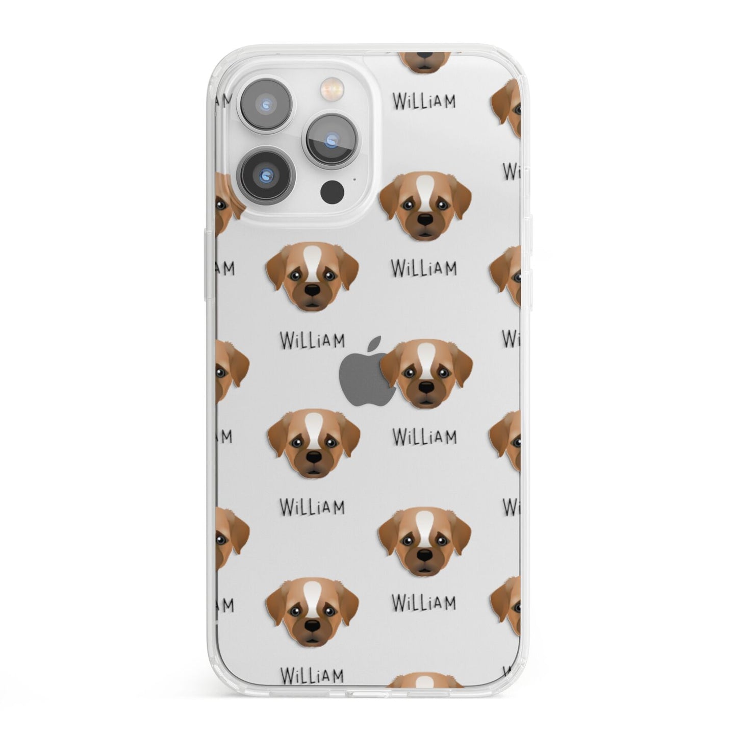 Pugapoo Icon with Name iPhone 13 Pro Max Clear Bumper Case