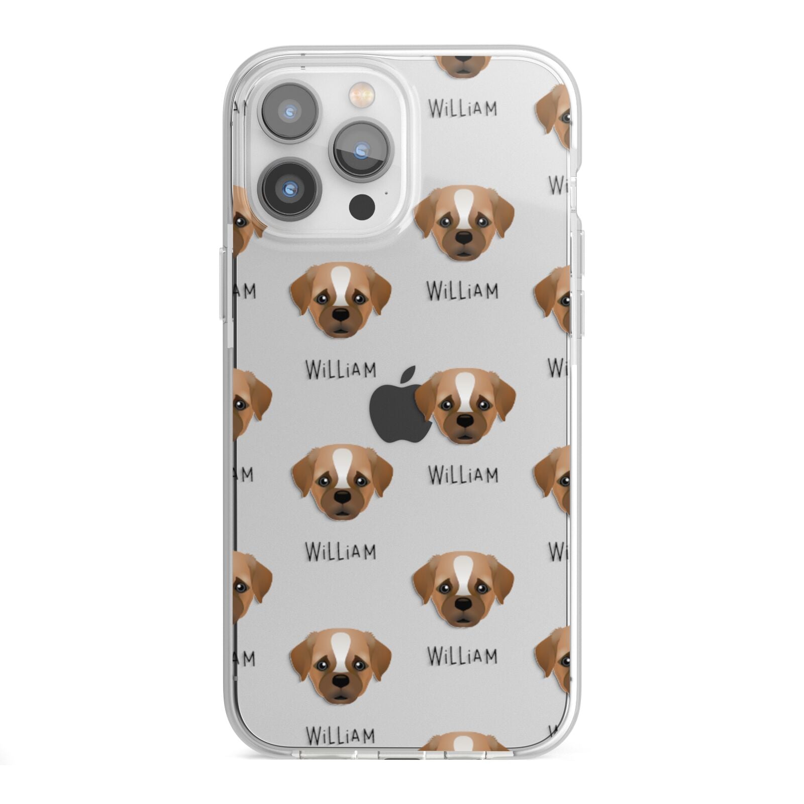 Pugapoo Icon with Name iPhone 13 Pro Max TPU Impact Case with White Edges