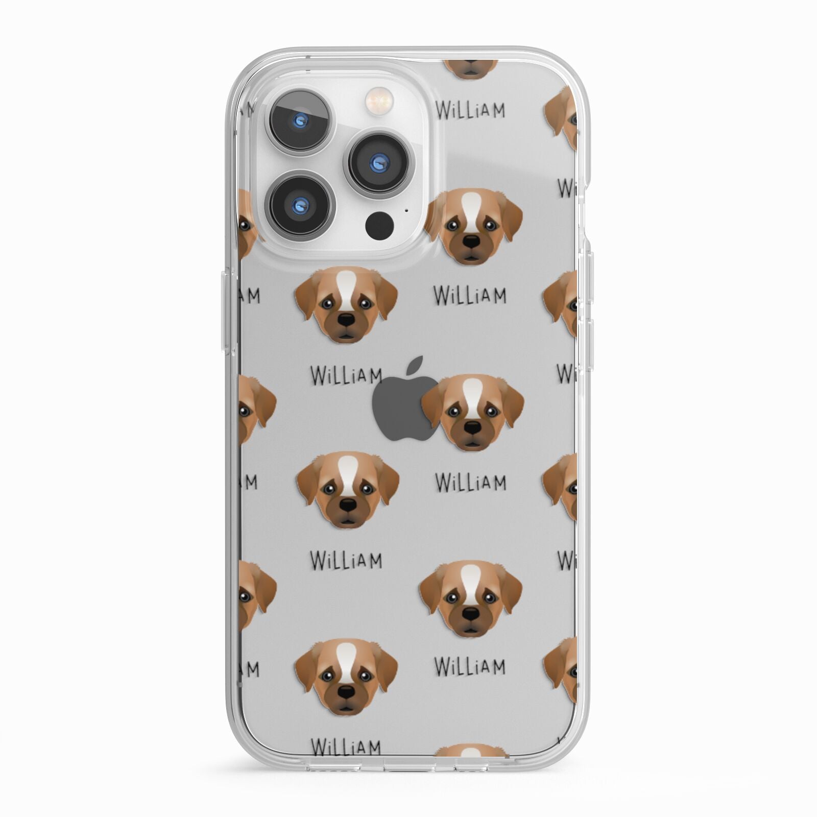 Pugapoo Icon with Name iPhone 13 Pro TPU Impact Case with White Edges
