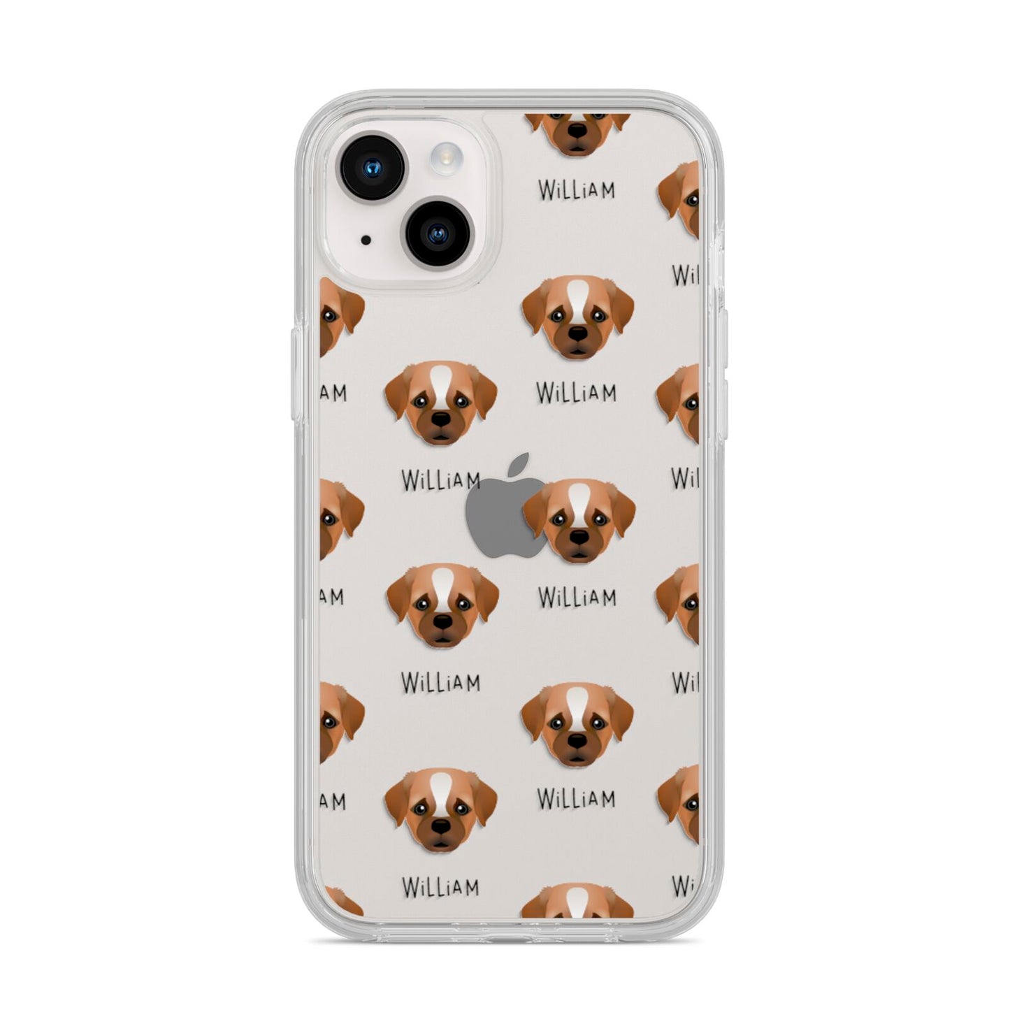 Pugapoo Icon with Name iPhone 14 Plus Clear Tough Case Starlight