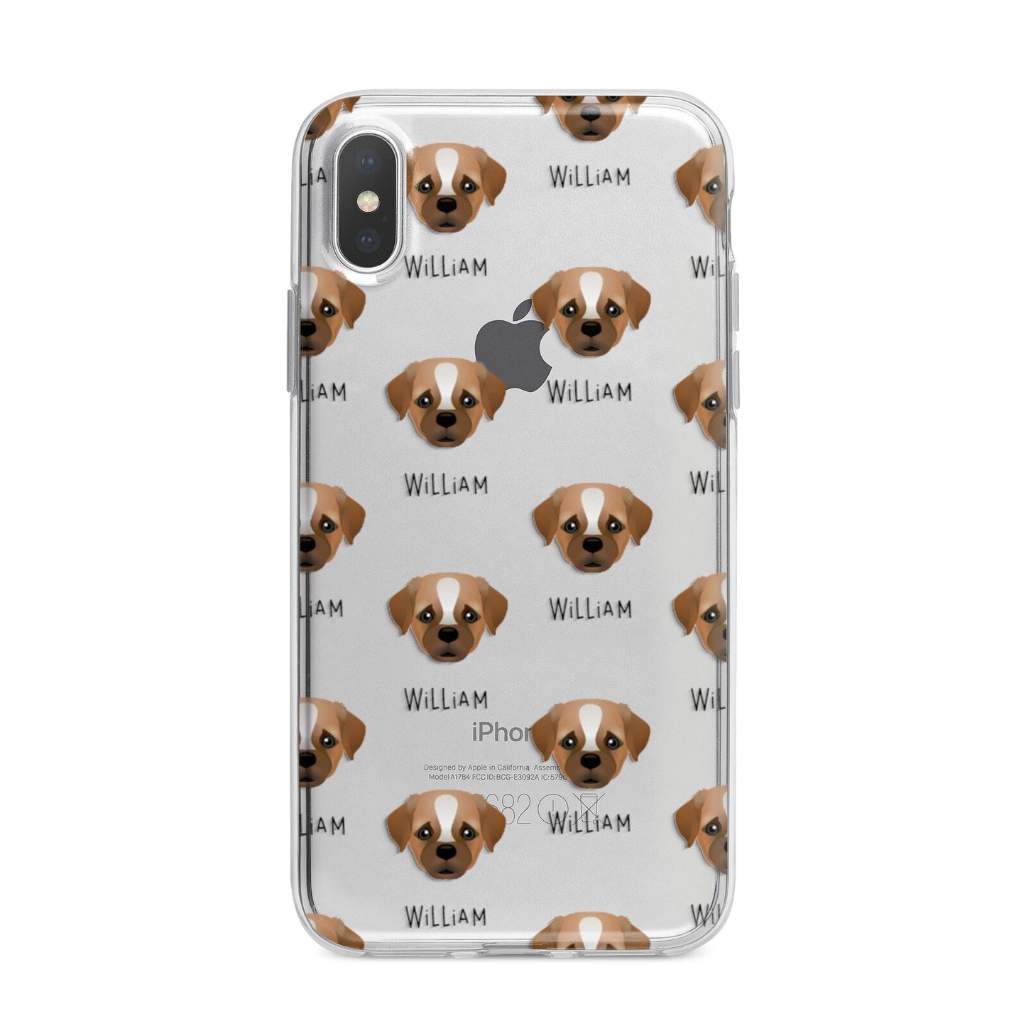 Pugapoo Icon with Name iPhone X Bumper Case on Silver iPhone Alternative Image 1