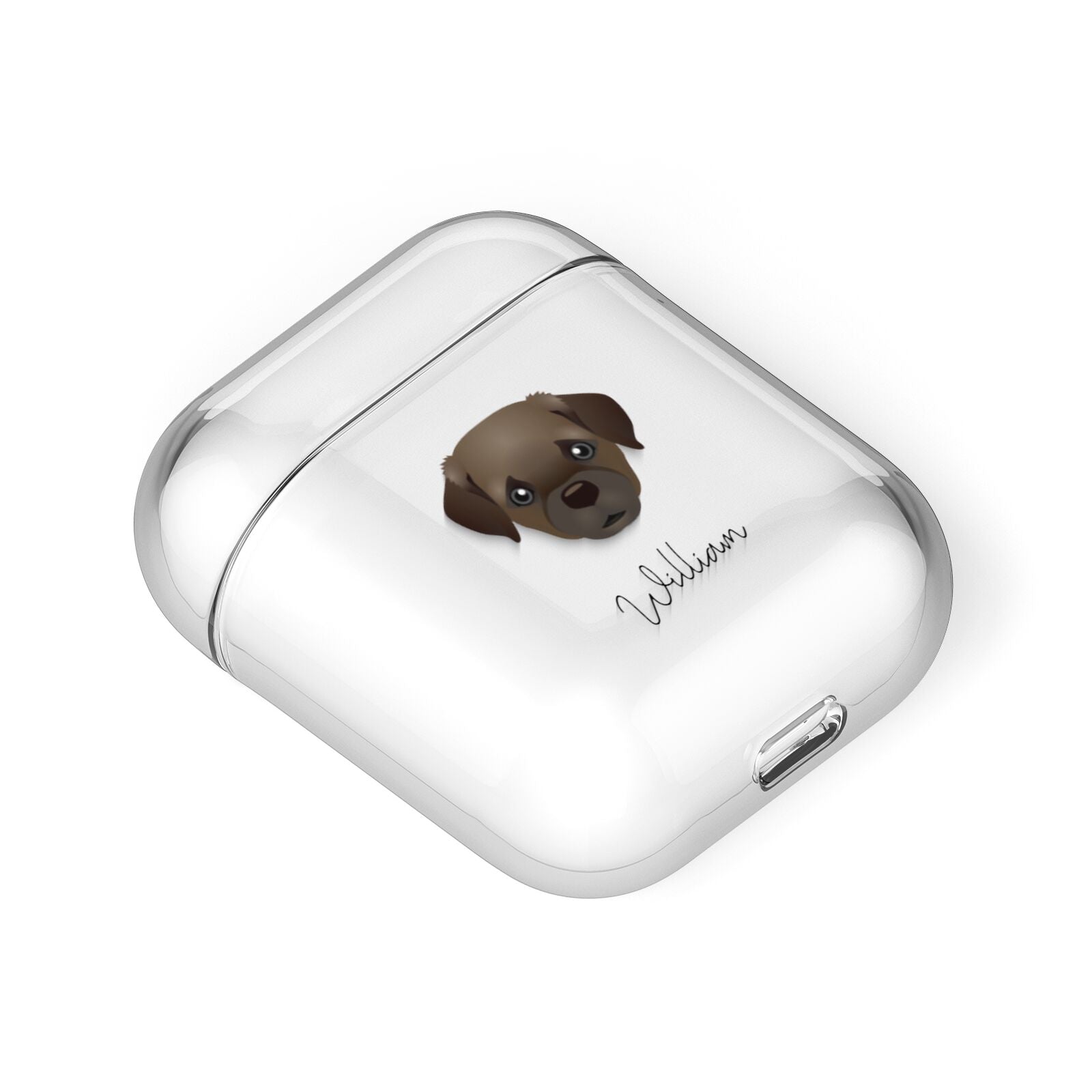 Pugapoo Personalised AirPods Case Laid Flat