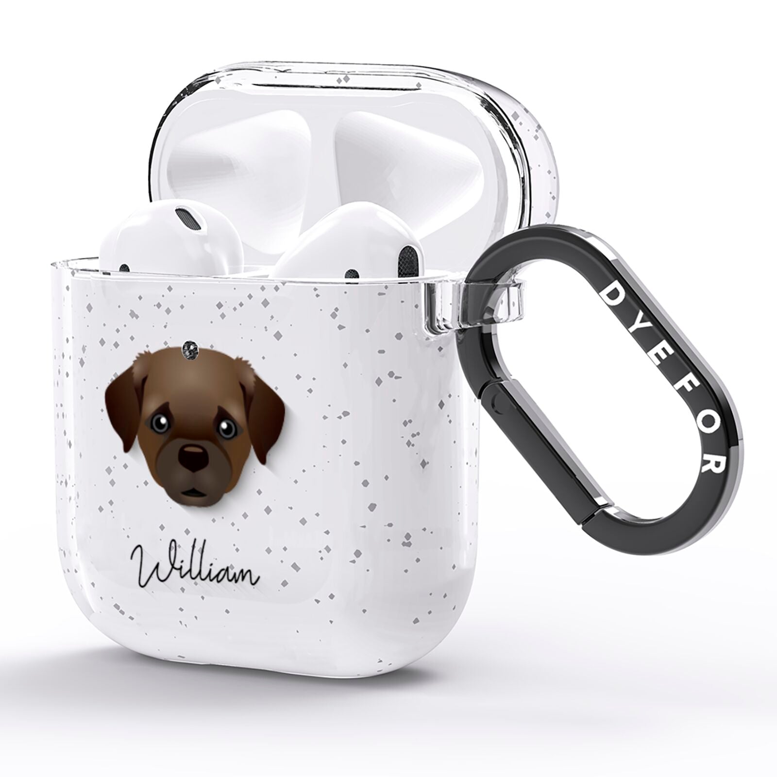 Pugapoo Personalised AirPods Glitter Case Side Image
