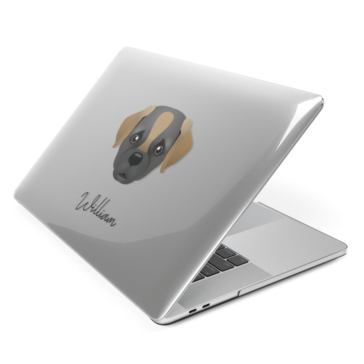 Pugapoo Personalised Apple MacBook Case Side View