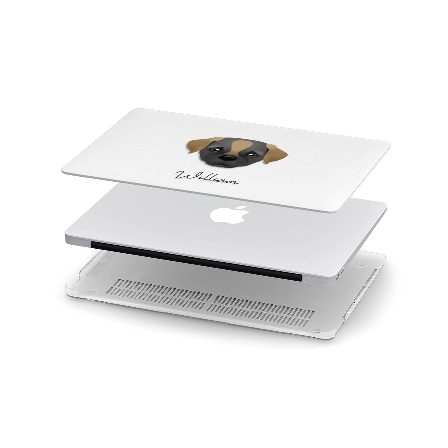 Pugapoo Personalised Apple MacBook Case in Detail