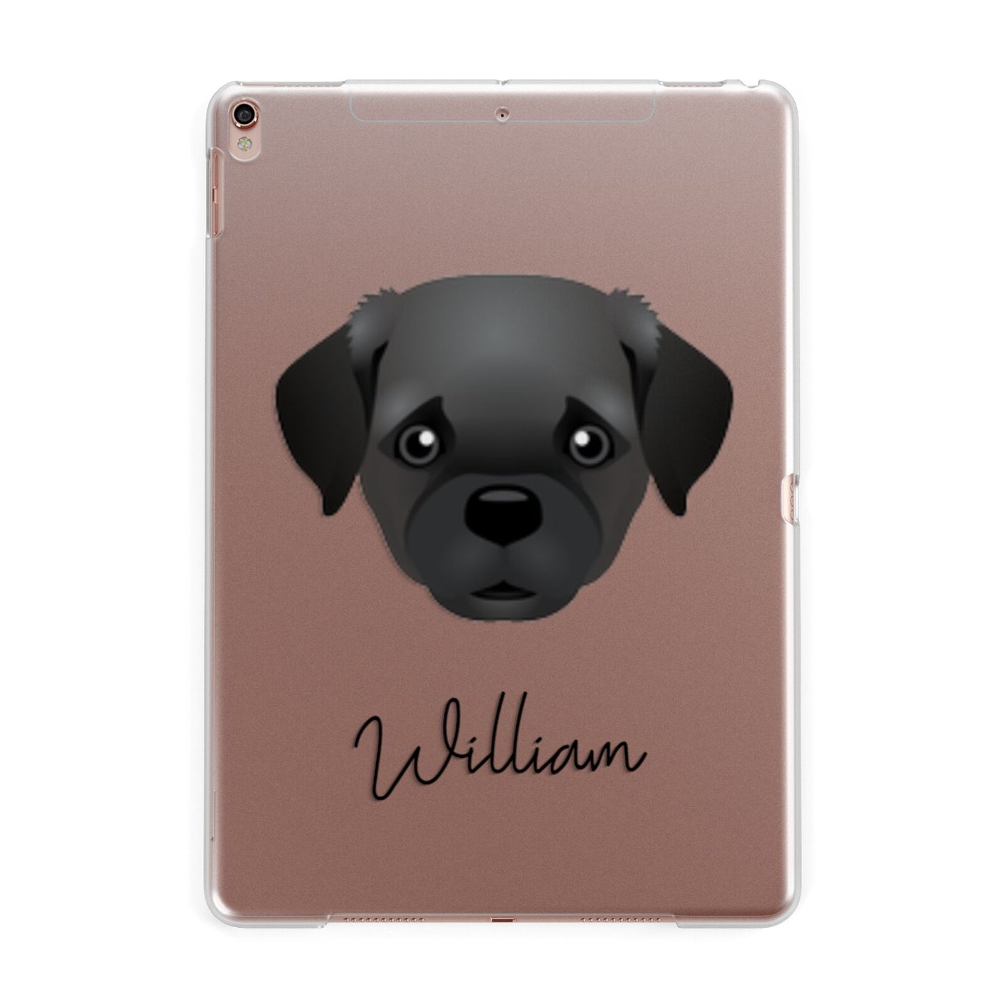 Pugapoo Personalised Apple iPad Rose Gold Case