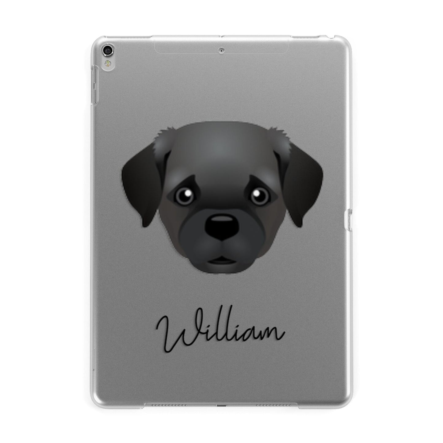 Pugapoo Personalised Apple iPad Silver Case