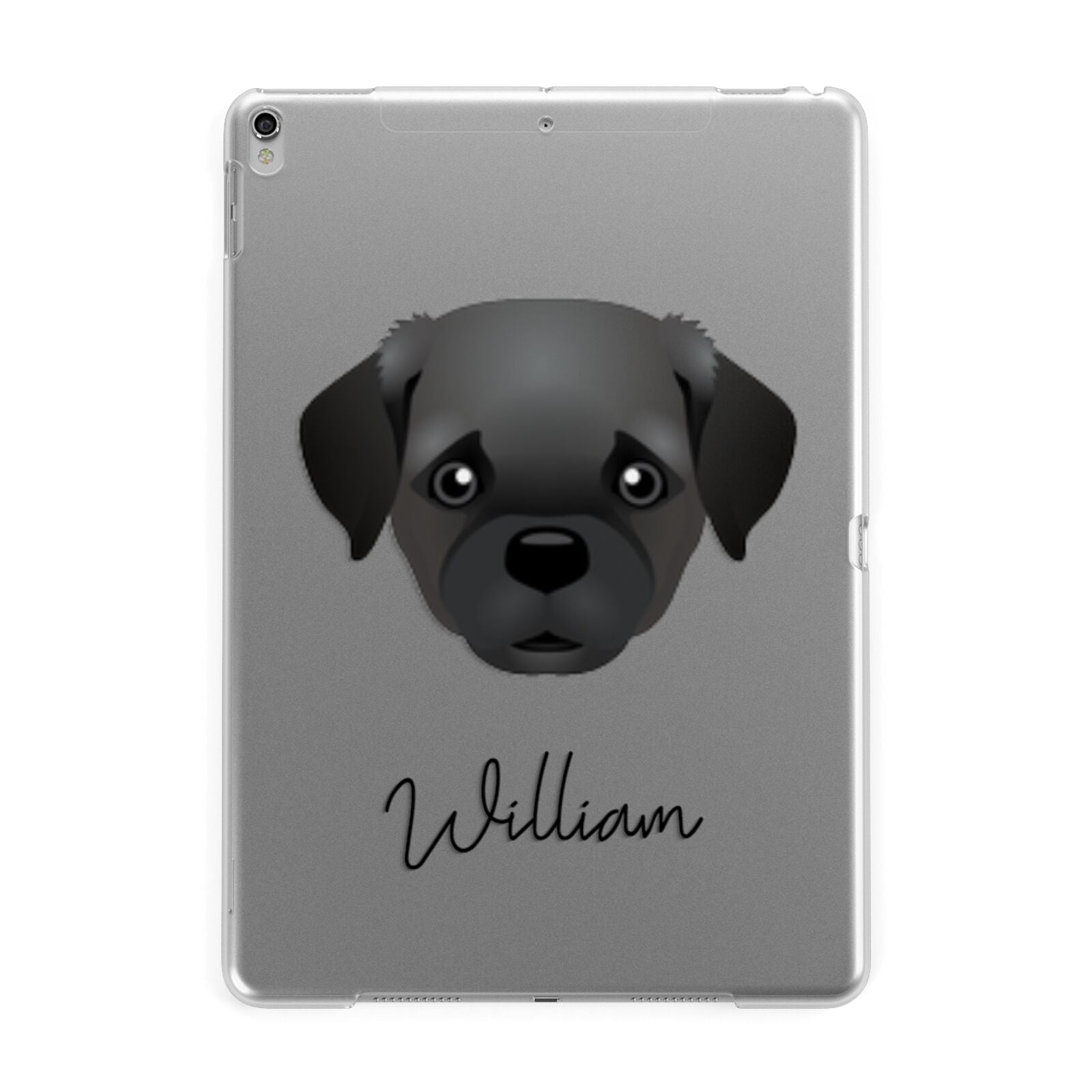 Pugapoo Personalised Apple iPad Silver Case