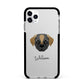Pugapoo Personalised Apple iPhone 11 Pro Max in Silver with Black Impact Case