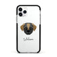 Pugapoo Personalised Apple iPhone 11 Pro in Silver with Black Impact Case