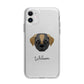 Pugapoo Personalised Apple iPhone 11 in White with Bumper Case