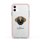 Pugapoo Personalised Apple iPhone 11 in White with Pink Impact Case