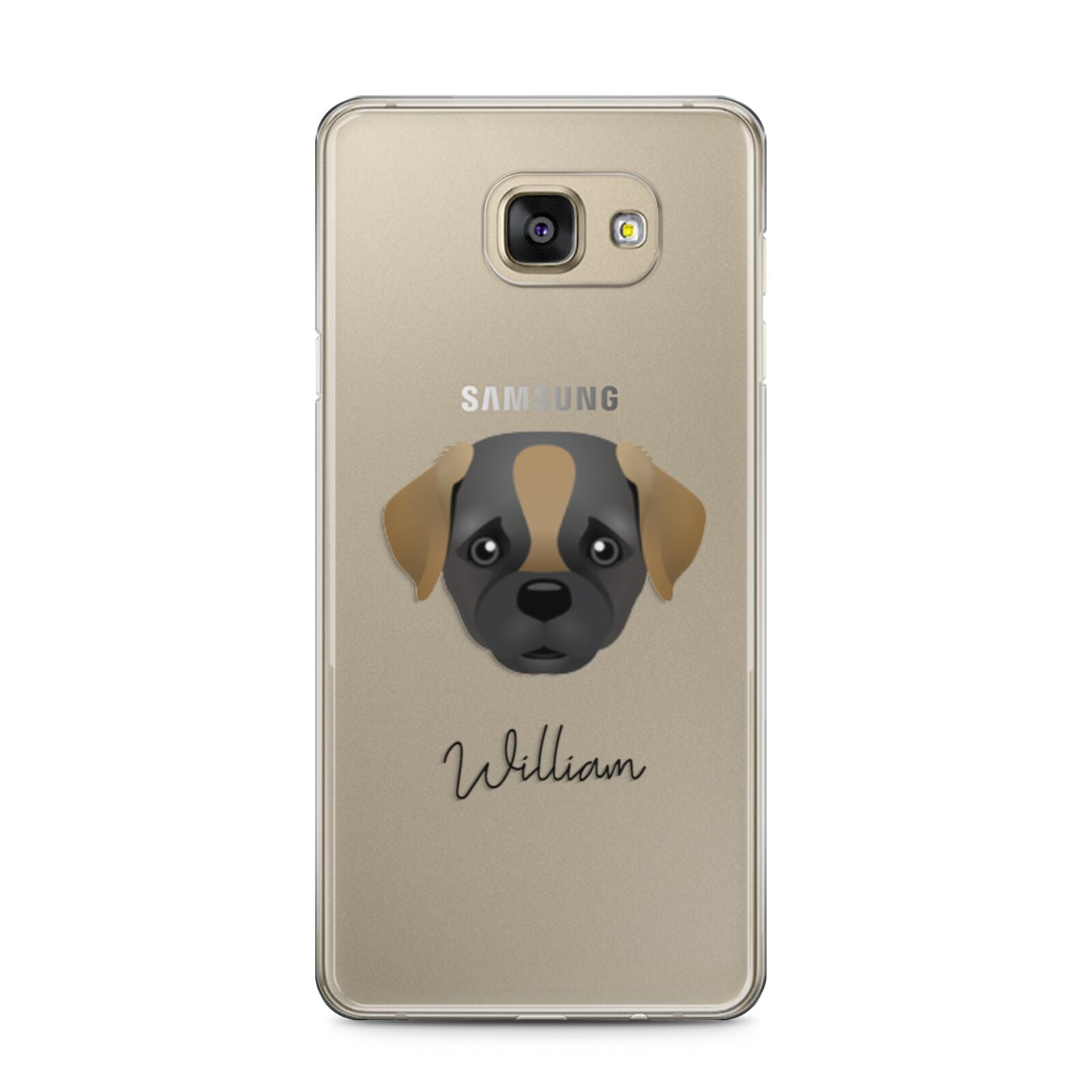 Pugapoo Personalised Samsung Galaxy A5 2016 Case on gold phone
