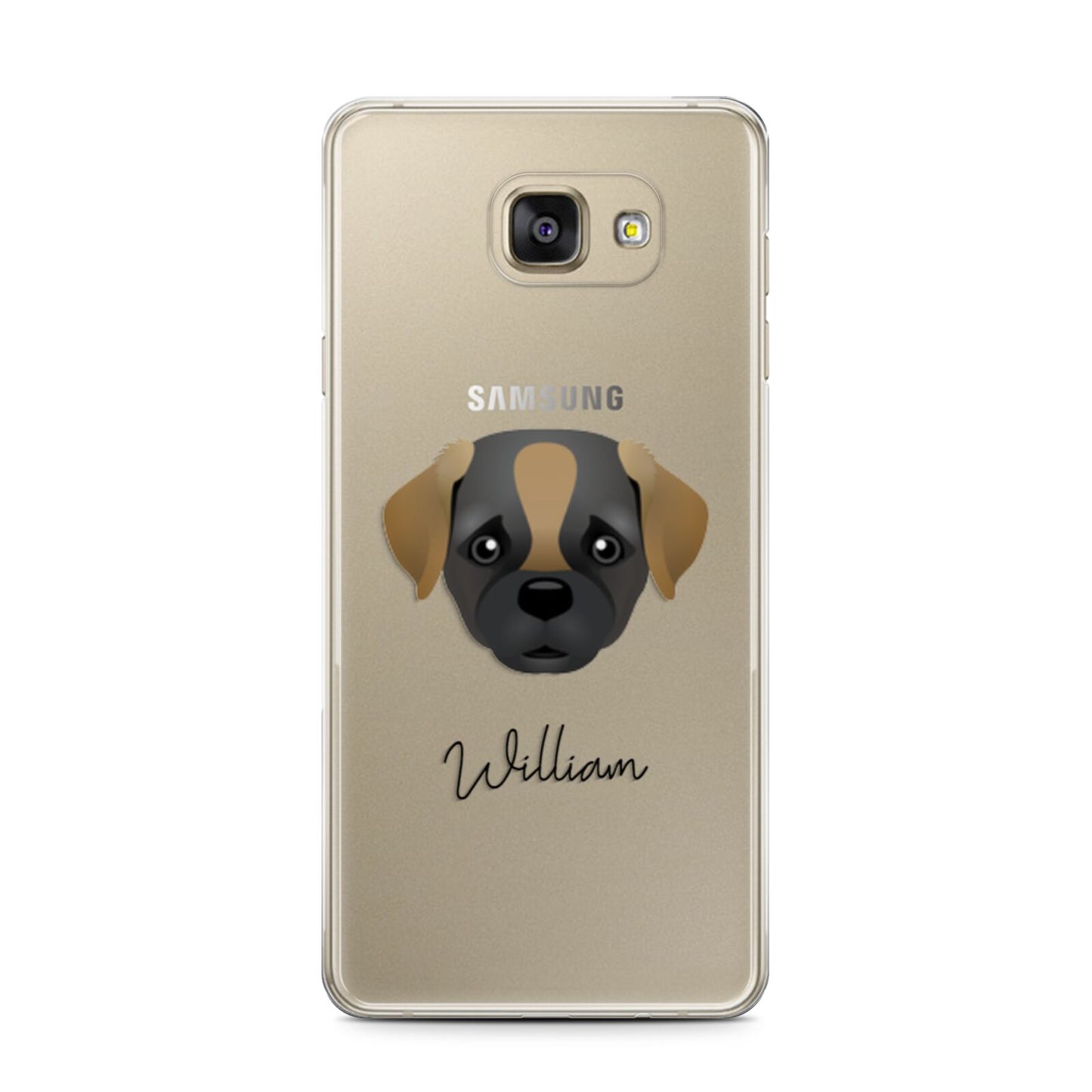 Pugapoo Personalised Samsung Galaxy A7 2016 Case on gold phone