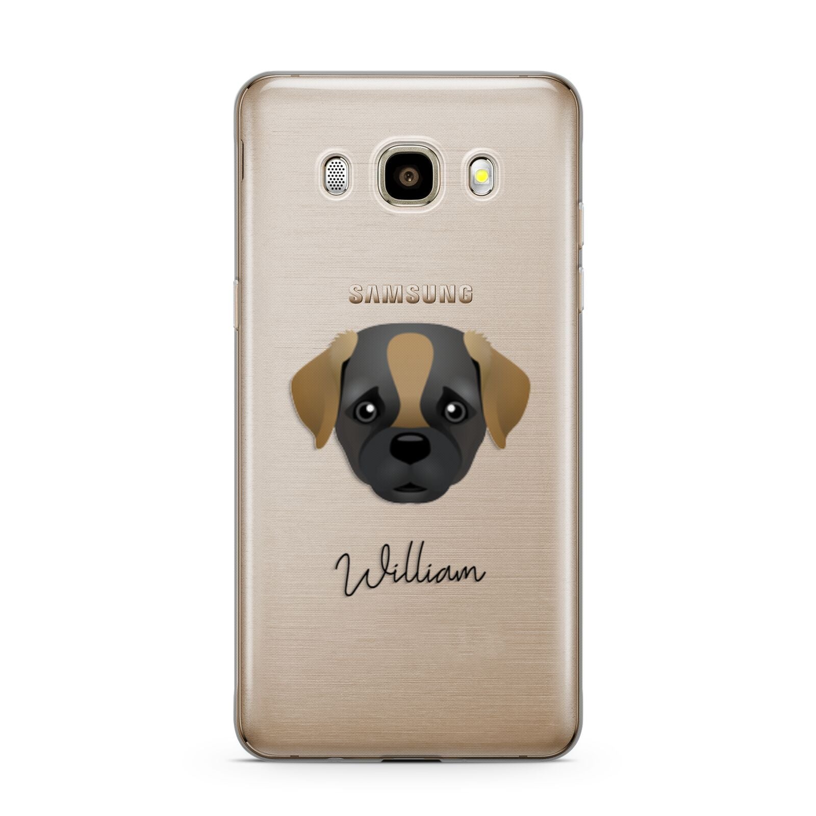 Pugapoo Personalised Samsung Galaxy J7 2016 Case on gold phone