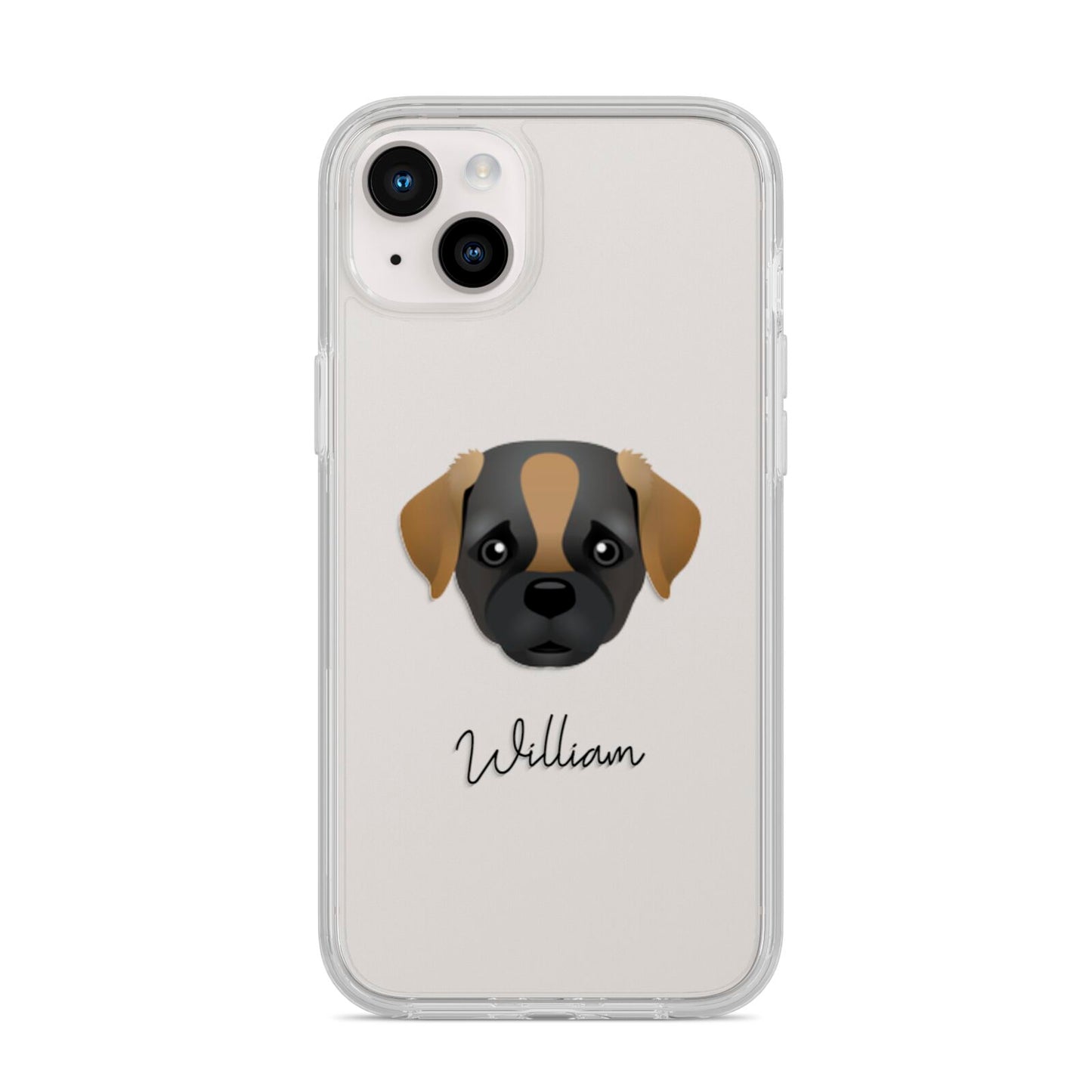 Pugapoo Personalised iPhone 14 Plus Clear Tough Case Starlight