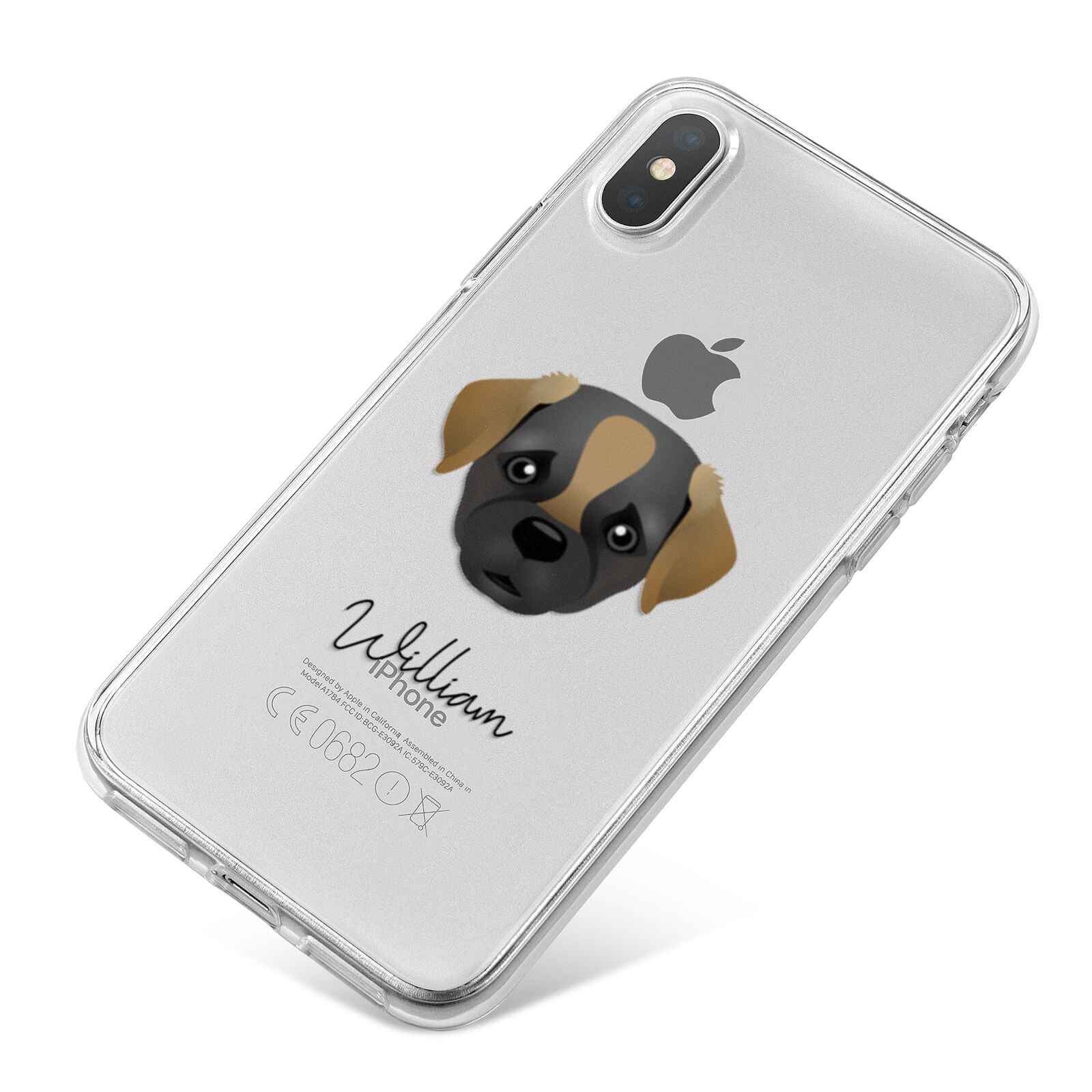 Pugapoo Personalised iPhone X Bumper Case on Silver iPhone