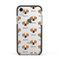 Puggle Icon with Name Apple iPhone XR Impact Case Black Edge on Silver Phone