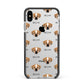 Puggle Icon with Name Apple iPhone Xs Max Impact Case Black Edge on Silver Phone