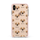 Puggle Icon with Name Apple iPhone Xs Max Impact Case Pink Edge on Gold Phone