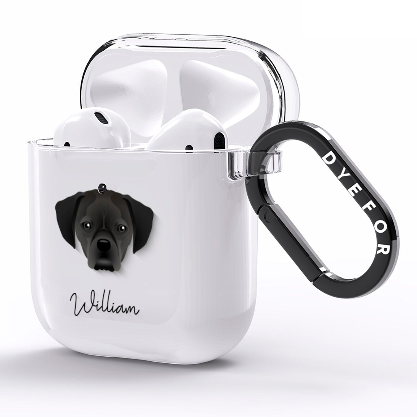 Puggle Personalised AirPods Clear Case Side Image