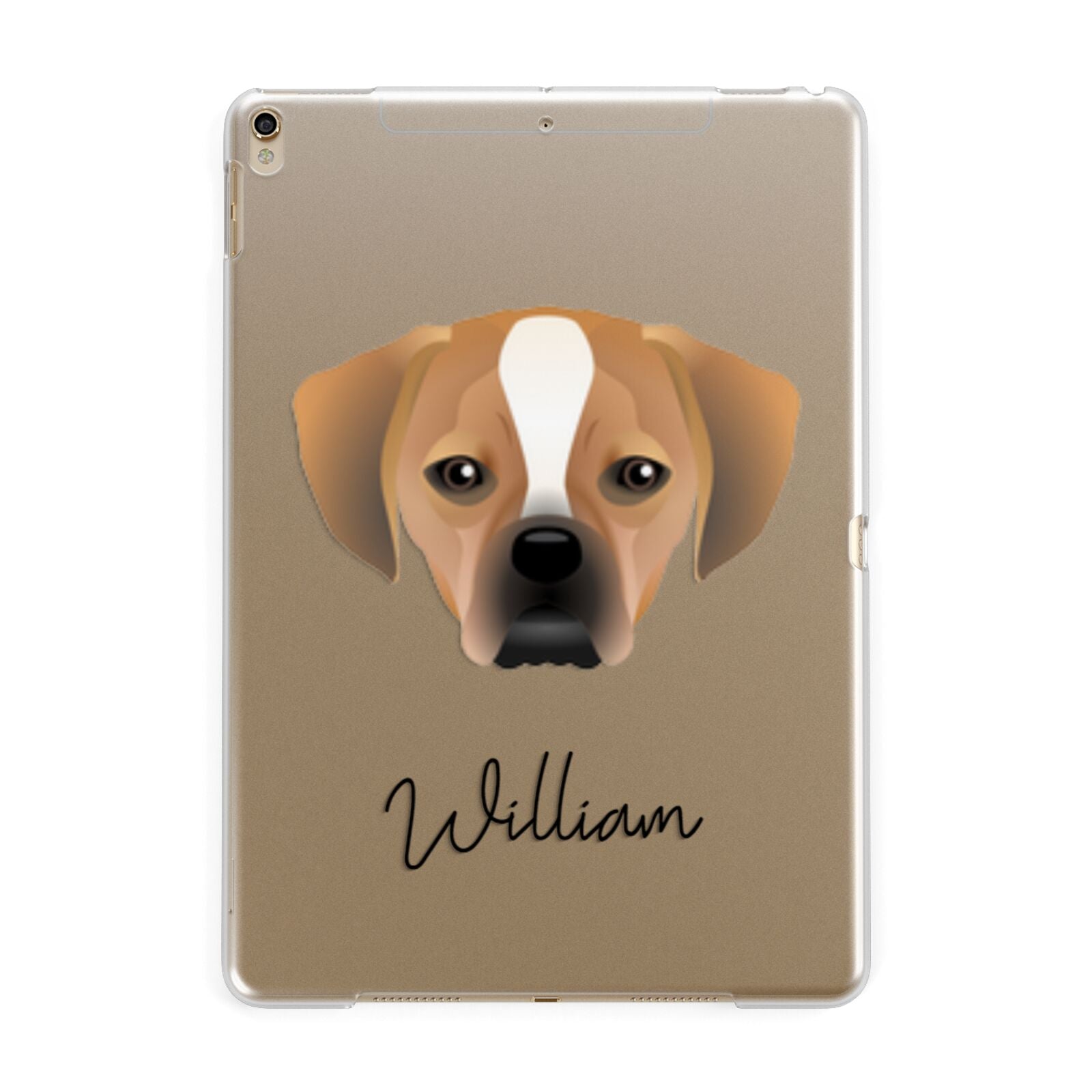 Puggle Personalised Apple iPad Gold Case