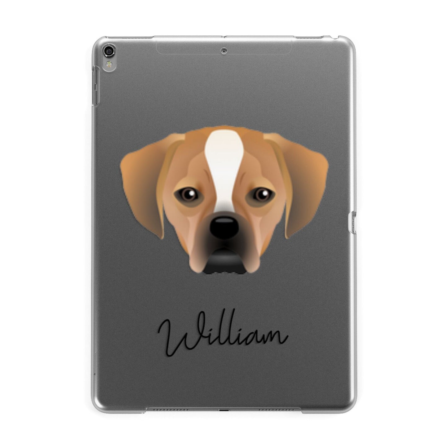 Puggle Personalised Apple iPad Grey Case