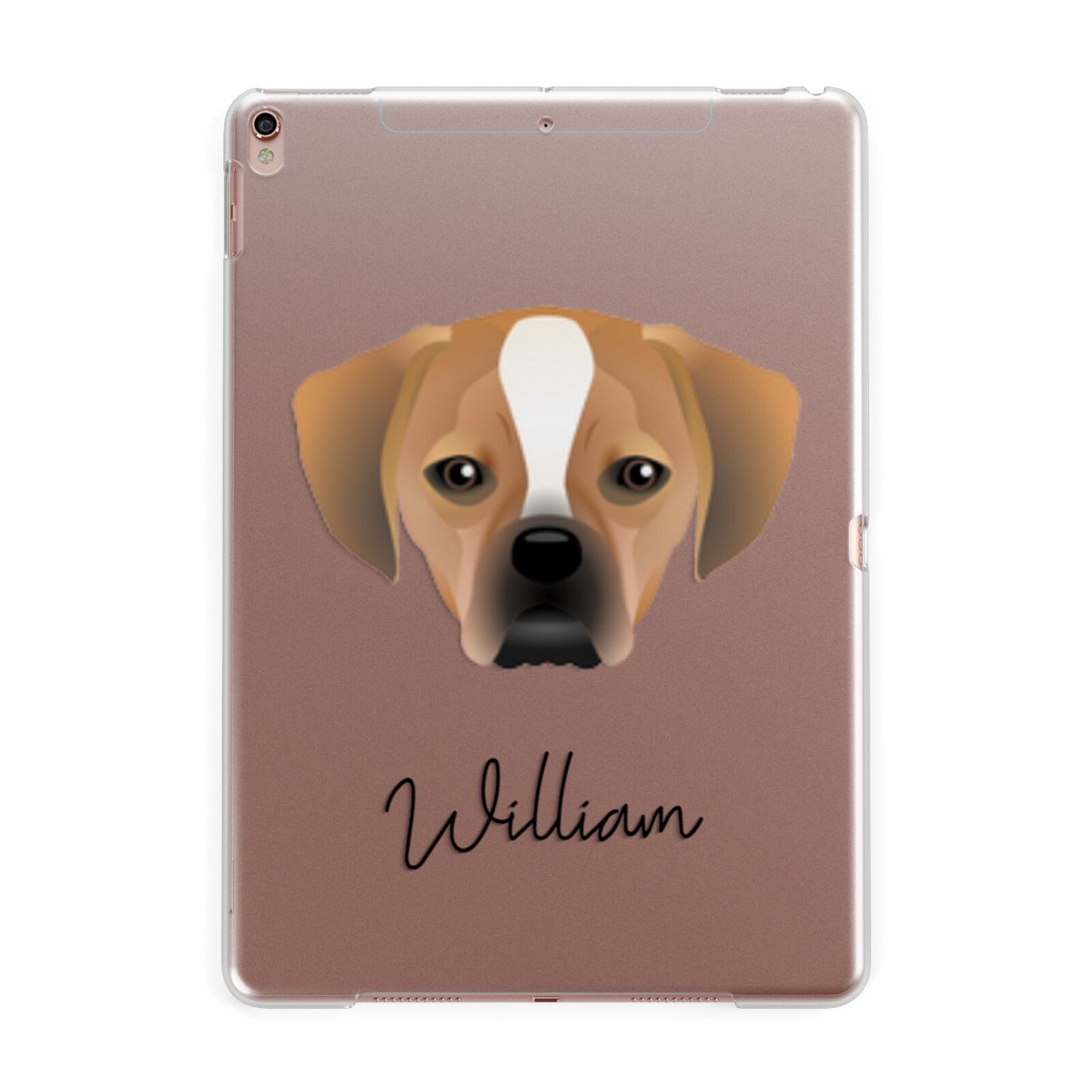 Puggle Personalised Apple iPad Rose Gold Case