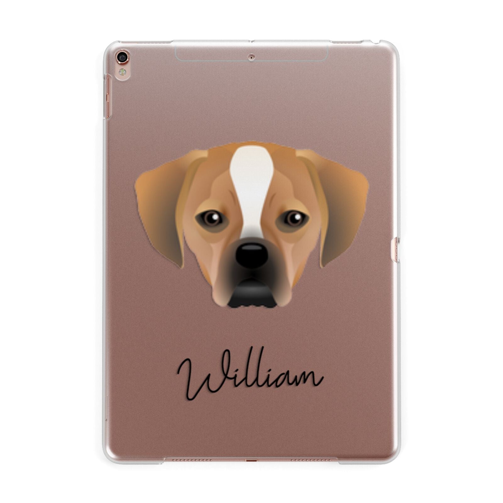 Puggle Personalised Apple iPad Rose Gold Case