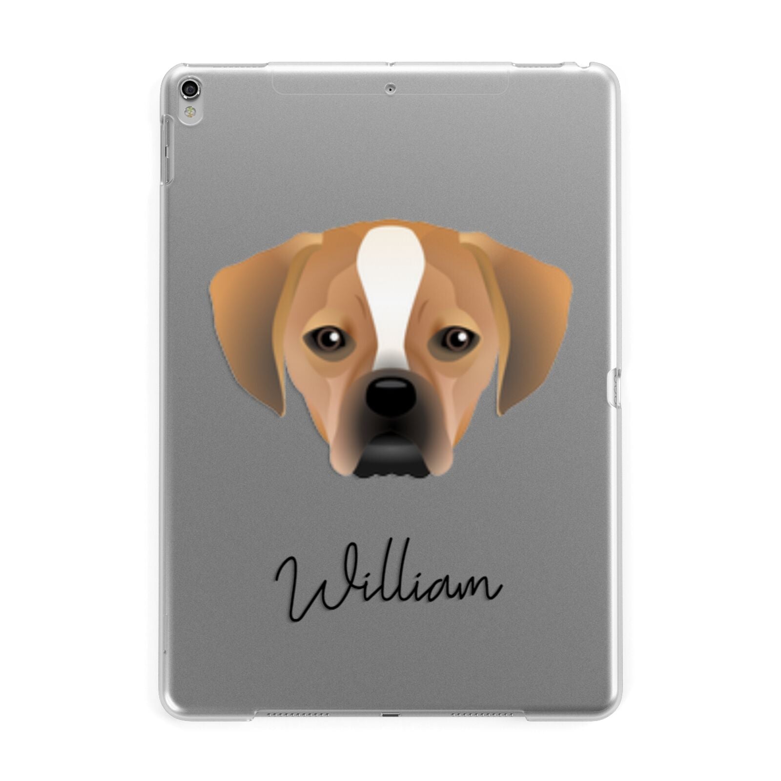 Puggle Personalised Apple iPad Silver Case