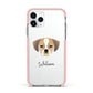 Puggle Personalised Apple iPhone 11 Pro in Silver with Pink Impact Case