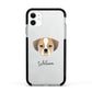 Puggle Personalised Apple iPhone 11 in White with Black Impact Case