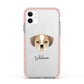 Puggle Personalised Apple iPhone 11 in White with Pink Impact Case
