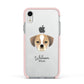 Puggle Personalised Apple iPhone XR Impact Case Pink Edge on Silver Phone