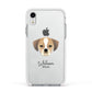Puggle Personalised Apple iPhone XR Impact Case White Edge on Silver Phone