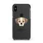 Puggle Personalised Apple iPhone Xs Impact Case Black Edge on Black Phone