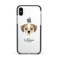Puggle Personalised Apple iPhone Xs Impact Case Black Edge on Silver Phone
