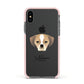 Puggle Personalised Apple iPhone Xs Impact Case Pink Edge on Black Phone