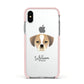 Puggle Personalised Apple iPhone Xs Impact Case Pink Edge on Silver Phone