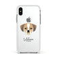 Puggle Personalised Apple iPhone Xs Impact Case White Edge on Silver Phone