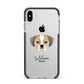 Puggle Personalised Apple iPhone Xs Max Impact Case Black Edge on Silver Phone