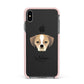 Puggle Personalised Apple iPhone Xs Max Impact Case Pink Edge on Black Phone