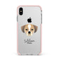Puggle Personalised Apple iPhone Xs Max Impact Case Pink Edge on Silver Phone