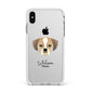 Puggle Personalised Apple iPhone Xs Max Impact Case White Edge on Silver Phone