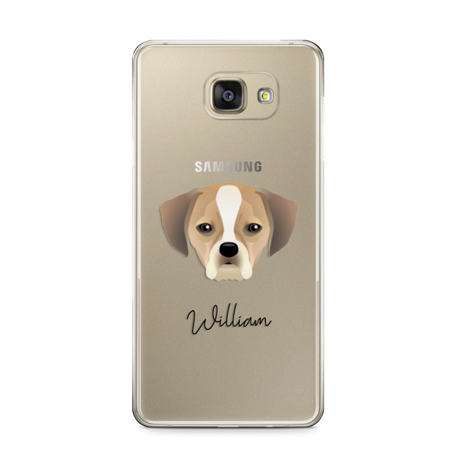 Puggle Personalised Samsung Galaxy A9 2016 Case on gold phone