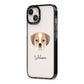 Puggle Personalised iPhone 13 Black Impact Case Side Angle on Silver phone