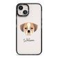 Puggle Personalised iPhone 13 Black Impact Case on Silver phone