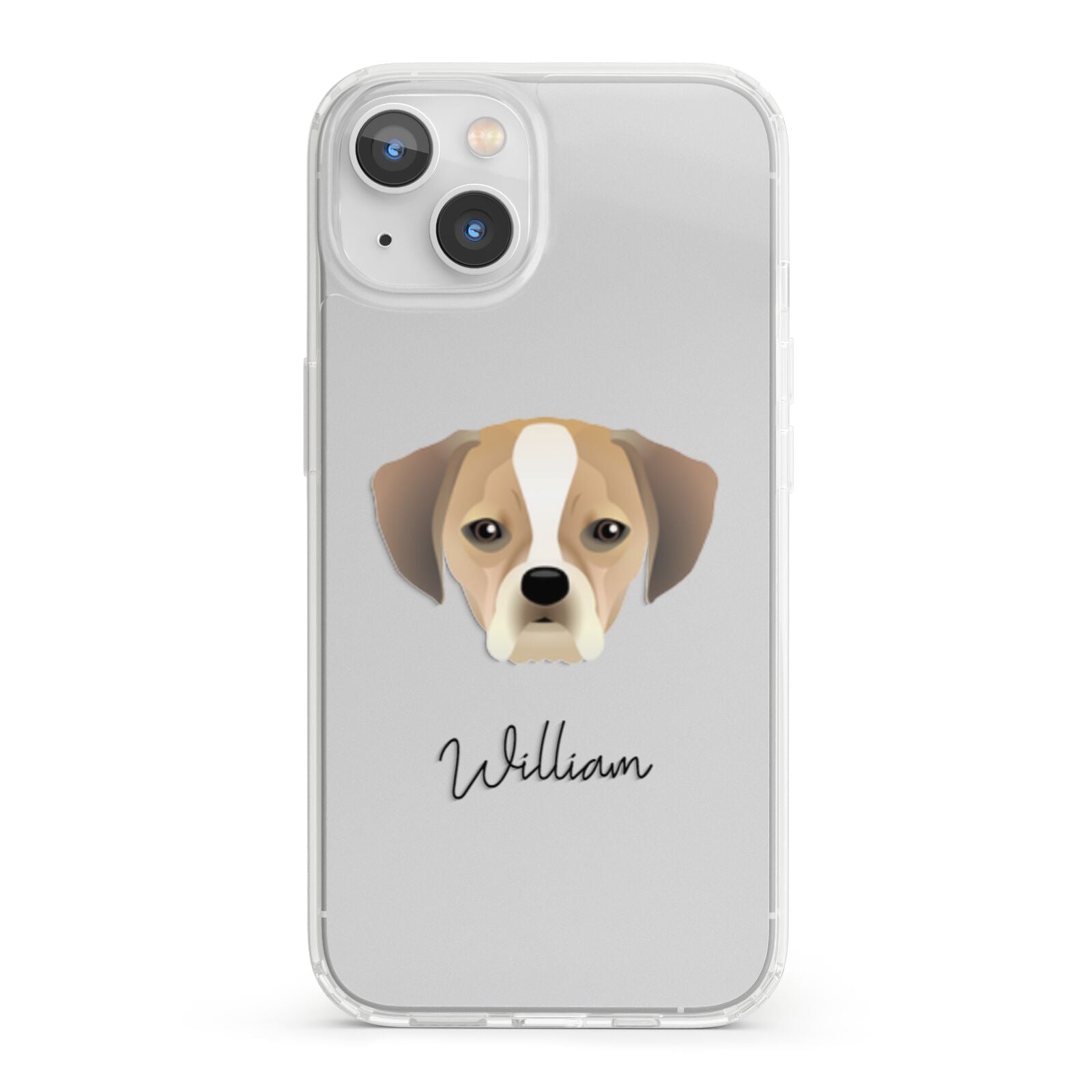 Puggle Personalised iPhone 13 Clear Bumper Case