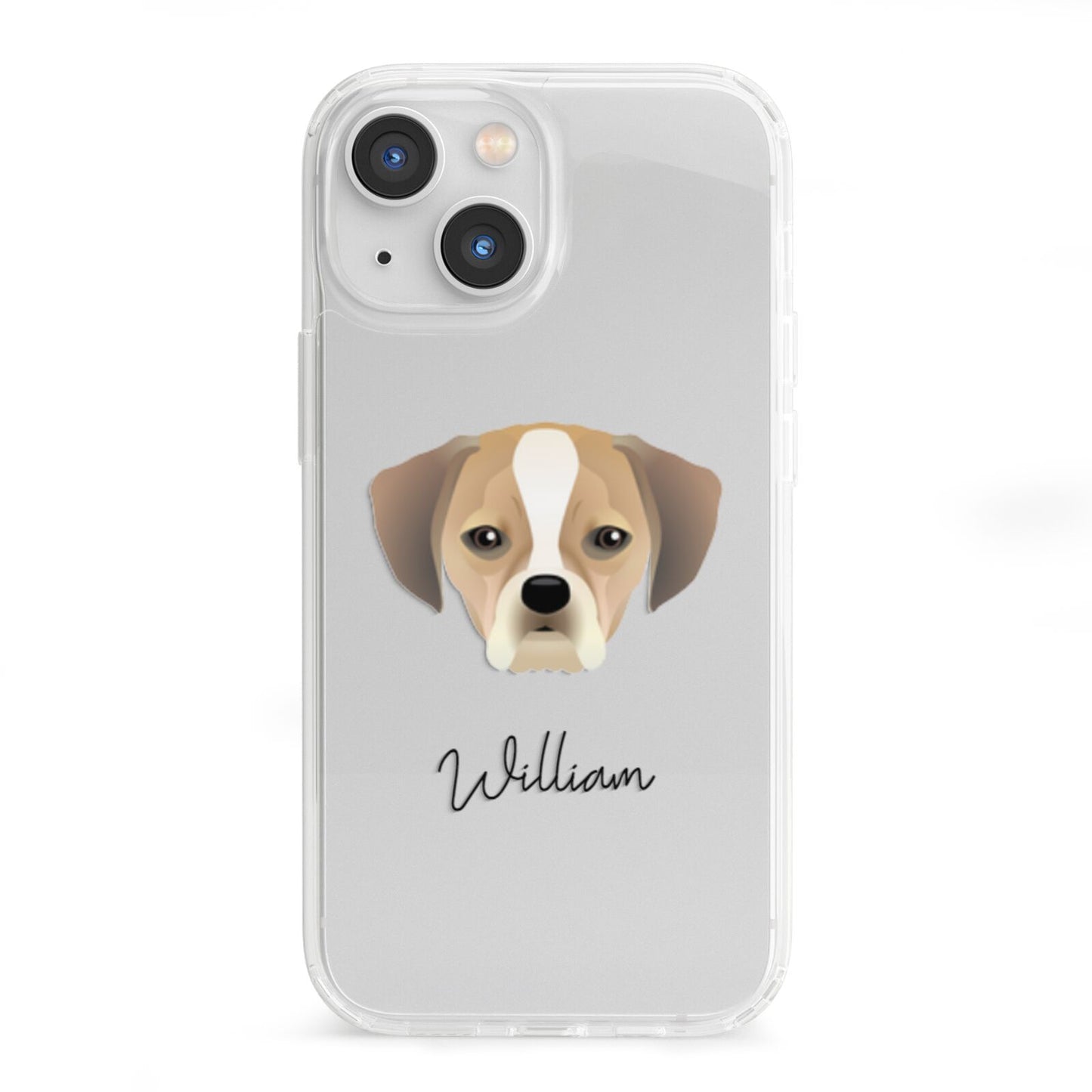 Puggle Personalised iPhone 13 Mini Clear Bumper Case