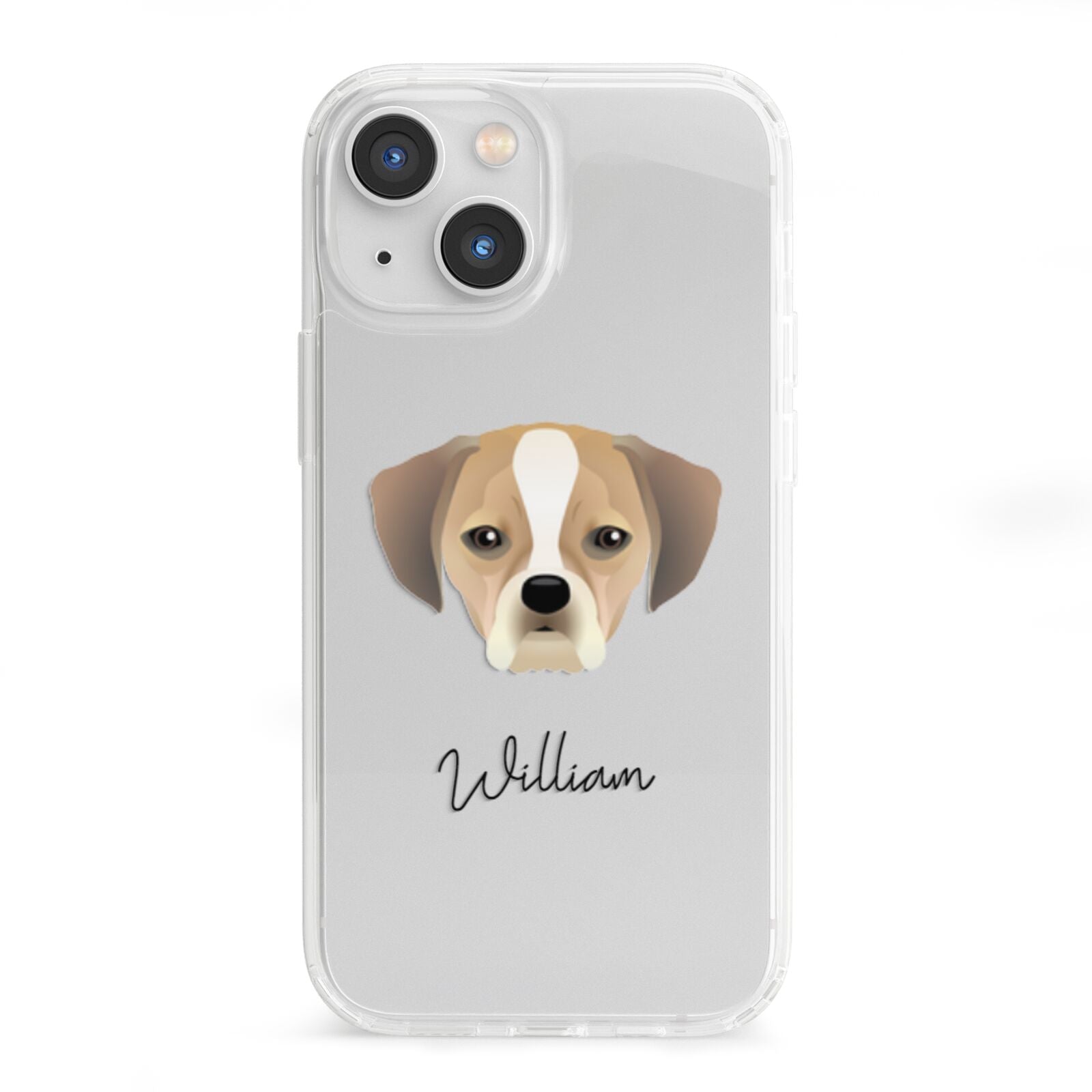 Puggle Personalised iPhone 13 Mini Clear Bumper Case